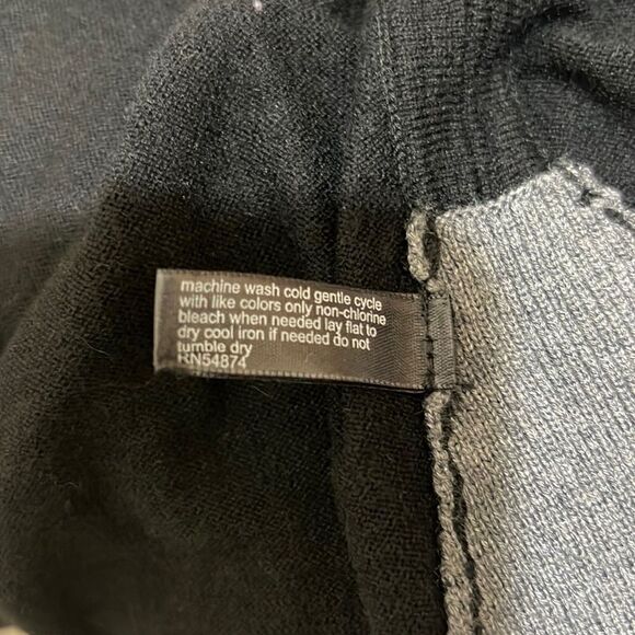 The Limited top career wool blend 3/4 sleeve black gray Large - Picture 7 of 8